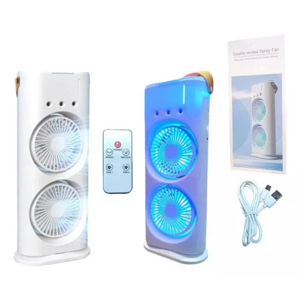 VENTILADOR DOBLE HUMIDIFICADOR + LUCES